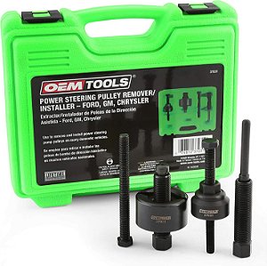 Kit extrator e instalador de polia da bomba de direção hidráulica OEMTOOLS 37031, remove e instala polias da bomba de direção hidráulica em veículos domésticos, Ford, GM, VW, verde