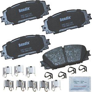Conjunto de pastilhas de freio dianteiras de disco de cerâmica Bendix Priority 1 para Lexus CT200h 2017, Toyota Prius C 2016-2012, Yaris 2011-2006, Yaris 2016-201