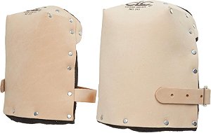 Joelheiras de Couro Resistente CLC Custom Leathercraft 313, Forro Duplo Extra Grosso, Bege.