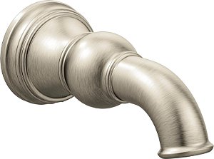 Moen S12105BN Weymouth Bico de Banheira Sem Desvio de Conexão Deslizante de 1/2 Polegada, Níquel Escovado