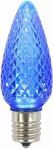 Lâmpada de reposição azul facetada LED C9 da Vickerman, pacote com 25 unidades.