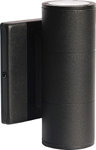 Arandela LED Nuvo 62/1142R1 para parede externa com duas luzes, 10W/120-277V, preta, pequena