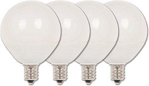 Lâmpada de LED Westinghouse Lighting 4513120 60W Equivalente G16-1/2 Branco Suave Dimmable com Candelabro, 4 unidades (pacote de 1)