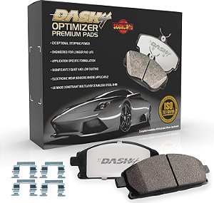 Pastilhas de freio de cerâmica de carbono Dash 4 CFD1124 Optimizer para desempenho esportivo com ferragens.