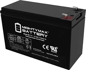 Bateria Mighty Max ml7-12 - Bateria SLA de 12 volts 7,2 ah, marca do produto, preto