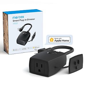 Tomada de Dimmer Externo meross, Tomada Inteligente para Ambientes Externos Funciona com Apple Home, Alexa, Google Home, SmartThings, Tomada Inteligente WiFi de 2.4Ghz para Luzes de Corda com Controle por V