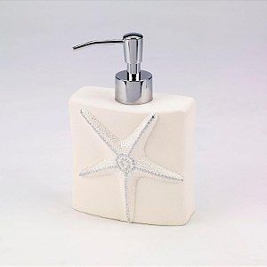 Avanti Linens - Bomba de loção / Dispensador de sabão, Acessórios de bancada, Decoração de banheiro inspirada em conchas do mar, Essenciais para banheiro de hóspedes (Coleção Sequin Shells)