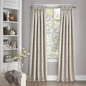 Cortinas ECLIPSE Blackout para quarto - Mallory 52 x 108 Painel único isolante com bolso de haste tratamento de janela para sala de estar, Marfim