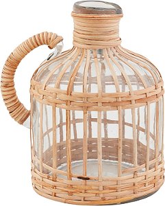 Vaso Grande de Pitcher de Ratã da Mud Pie; 7 1/2 x 5 1/4 de Diâmetro