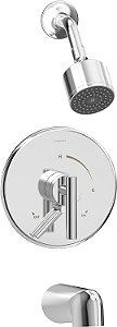 Symmons S-3502-CYL-1.5-TRM Dia Monocomando para Chuveiro e Banheira com 1 Jato em Polido Cromado - 1.5 GPM (Válvula não incluída)