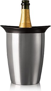 Resfriador Ativo de Champanhe Elegante Vacu Vin - Resfriador Reutilizável de Garrafa de Champanhe - Aço Inoxidável - Resfriador de Prosecco Para Garrafas de Tamanho Padrão - Ch
