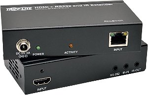 Kit extensor de cabo HDMI sobre Cat5e/6/6a Ethernet Tripp Lite, Extensão de até 328 pés / 100 metros, Controle Serial e IR, 4K @ 30Hz, HDBaseT, Garantia de 1 ano