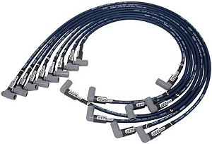Conjunto de Cabos de Vela Moroso 73664 Ultra 40 Azul, para Motores Small Block Chevy com Distribuidor HEI, Terminais de Vela a 90 Graus