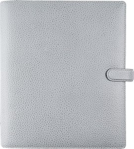 Organizador Filofax Finsbury, Tamanho A5, Cinza Ardósia - Couro Granulado Tradicional, Seis Argolas, Agenda Semanal, Diário Calendário, Multilíngue, 2024 (C029506-24)