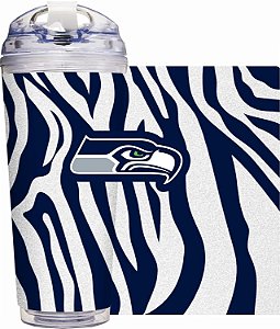 Rico Industries NFL Futebol Glitter 24oz Copo de acrílico com tampa articulada, oficialmente licenciado Copo de parede dupla com glitter e canudo