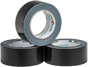 Fita Adesiva Duct Tape Duck Color 3-Pack, 1,88 polegadas x 30 jardas, 90 jardas total, 3 rolos, preta, 3 peças (242913)