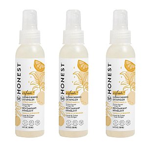 The Honest Company Desembaraçador Condicionante de Cabelo 3-Pack | Condicionador sem enxágue + Spray Fortificante | Livre de lágrimas, livre de crueldade, hipoalergênico | Citrus Vanilla Refresh, 4