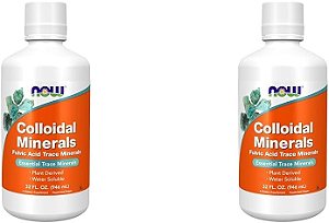 Suplementos NOW, Minerais Coloidais Líquidos, Derivados de Plantas, Minerais Traços Essenciais, 32 Onças (Pacote com 2)