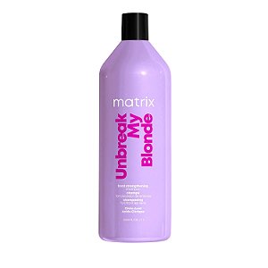 Shampoo Fortalecedor Desamarelador Matrix Unbreak My Blonde | Repara e Adiciona Maciez e Brilho | Para Cabelos Danificados, Descoloridos e Processados em Excesso | Sem Sulfato | Embalagem Pode Variar | Veg