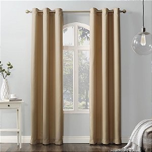 Painel de cortina grommet semi-translúcido casual texturizado Montego 2-Pack No. 918, par de 48 x 84, bege taupe.