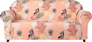 Capa Protetora para Sofá Stretch Estampada Subrtex 1 Peça para Poltrona Ajustada Protetor de Móveis para Sala de Estar, Médio, Laranja