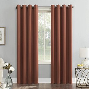 Cortina de ilhós Sun Zero Soho Blackout Energy Efficient, 1 painel, 54 x 95, Terracota