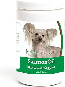 Delícias Macias de Óleo de Salmão para Chinese Crested da Raça Saudável - 120 Unidades