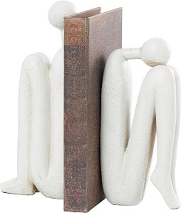Fim de livro Polystone Pessoas Deco 79, conjunto de 2 4 L, 9 A, branco
