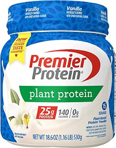 Pó de Proteína Vegetal Premier Protein, Baunilha, 25g de Proteína Vegetal, 0g de Açúcar, Sem Glúten, Sem Ingredientes de Soja ou Laticínios, 15 porções
