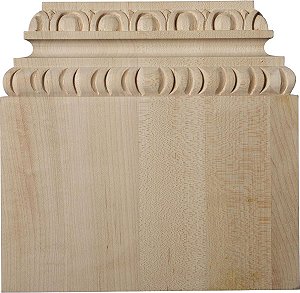 Ekena Millwork 8 L x 5 7/8 Largura Superior x 2 3/8 P x 7 7/8 A, Base Plana Chesterfield, Alder
