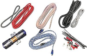 Kit de fiação de 4 calibres Blaupunkt AMZ44 para amplificador de áudio para carro 2200W