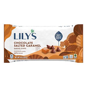 Chips de chocolate com sabor de caramelo salgado sem adição de açúcar LILY'S, embalagens de 9 oz (3 unidades)