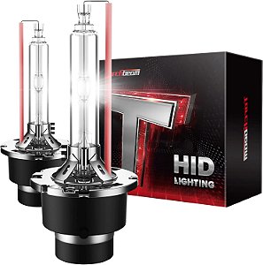Lâmpadas HID Torchbeam D2S D2R, 400% mais brilho, 35W Lâmpadas de farol de xenônio, 6000K Luzes brancas diamante HID, Anel de metal e base de encaixe