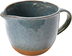 Tigela Criativa Co-Op Quart Stoneware com Acabamento de Esmalte Reativo e Alça, Azul, 8 onças.