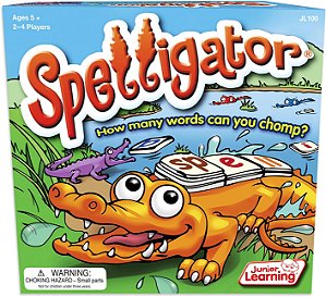 Jogo de Construção de Palavras Spelligator Junior Learning, Idades 5-9, Consciência Fonêmica, 75 Peças de Letras