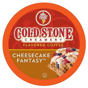 Cápsulas de café com sabor de sorvete de cheesecake da Cold Stone Creamery, compatíveis com máquinas de café K Cup, incluindo 2.0, pacote com 40 unidades.