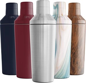 Conjunto Simples de Agitador de Coquetel Moderno com Tampa Dosador | Agitador de Martini Isolado de Aço Inoxidável Boston Shaker para Mocktails | Presentes para Homens Mulheres Ele Ela | Coleção Cláss