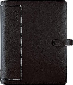 Organizador Filofax Holborn, Tamanho A5, Marrom - Couro de Búfalo de Grão Integral, Seis Argolas, com Agenda Semanal em Algodão Creme, Multilíngue, 2024 (C025122-24)