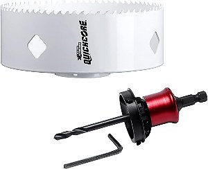Kit de Serra Copo Bi-Metal Disston QUICKCORE para Luz Embutida com Arbor de 5-3/4 e 3/8. Usado para instalar um Lustre de 5. Corta Madeira, Metal, Plástico e Aço In