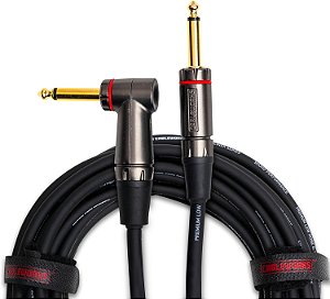 Cabo de instrumento premium Cableworks da série Headliner da Gator Cases de 10 pés reto para ângulo direito com silenciador; (GCWH-INS-10RAQT)