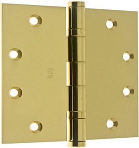 Batentes de rolamento de esferas sólidas de alta qualidade IDHBA idh by St. Simons 86001-003, par, 4-1/2 x 4-1/2 polegadas, latão polido