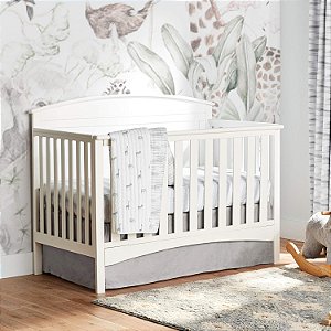 Lençol de Berço Justo em Algodão Orgânico Lush Decor Baby Jungle Adventure, 2 Pacotes, Cinza, 52 C x 28 L + 9 Queda