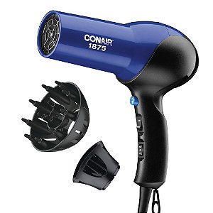 Secador de cabelo turbo Conair 1875 Watts, Azul/Preto.