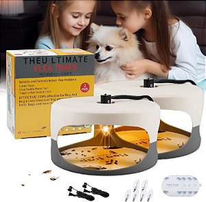 Armadilhas para Pulgas para Dentro da Sua Casa 2 Pacotes, Armadilha de Pulgas Controle de Pragas Interno Matador de Insetos com Luz, Colante de Percevejo Natural