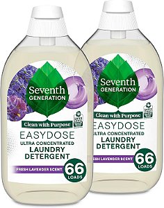 Detergente para lavanderia Seventh Generation EasyDose de Lavanda Fresca em Pacote Duplo 23 oz, Detergente de Lavagem Ultra Concentrado