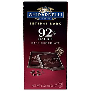 Barra de Chocolate Intenso GHIRARDELLI, 92% Cacau, 3.17 Oz (Pacote com 12)