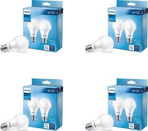 PHILIPS LED Básico Fosco A19, Não-Dimerizável, Tecnologia de Conforto para os Olhos, 1000 Lúmens, Luz do Dia (5000), 10W=75W, Base E26, Pacote com 8