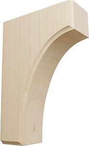 Suportes de madeira Ekena Millwork BKTW02X04X06CVRW-CASE-4 Clarksville, 1 3/4L x 4P x 6A (4 unidades), Borracha de madeira