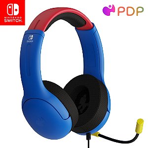 Fone de ouvido estéreo PDP Gaming AIRLITE com microfone para Nintendo Switch/Switch Lite/OLED - Fio de alimentação com cancelamento de ruído, leve, confortável, fones de ouvido sobre a orelha 3.5mm Jack