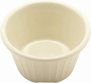 Pote de Melamina com 4 oz. em Marfim com Desenho Fluted, Resistente a Quebras (Pacote com 12)